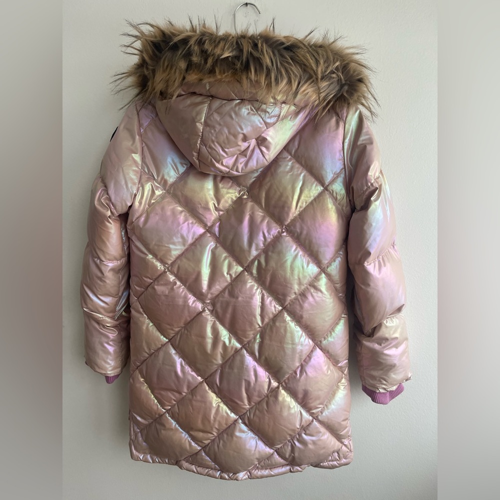Appaman Kids Iridescent Pink Jacket Faux Fur Hood - Picture 2 of 6